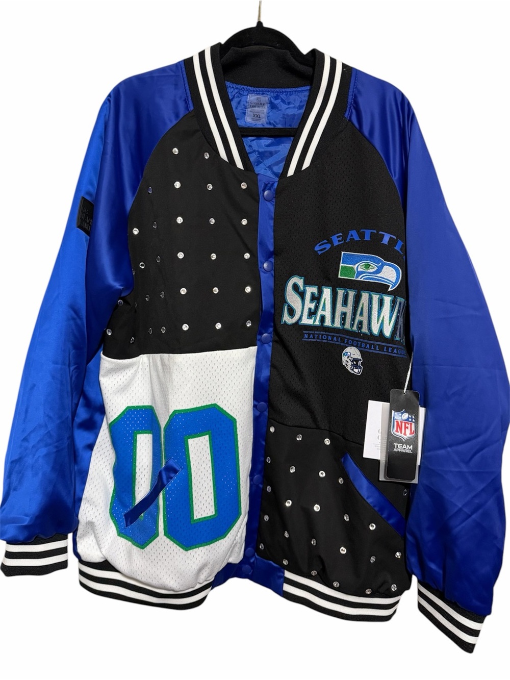 Women's Gameday Couture Seattle Seahawks Throwback Varsity Bomber Jacket NWT